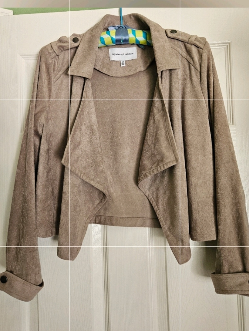 Cupcakes & Cashmere Womens Beige Drape Front Short Jacket Lightweight Size MED